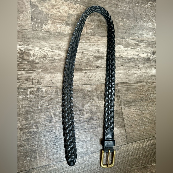 Levi’s genuine leather black woven belt with solid brass buckle size M - Picture 4 of 5